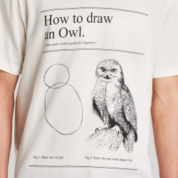 T-SHIRT DEDICATED STOCKHOLM HOW TO DRAW AN OWL - WHITE