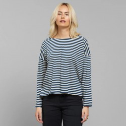 T-SHIRT DEDICATED HUMLEDAL STRIPES - BLUE/WHITE
