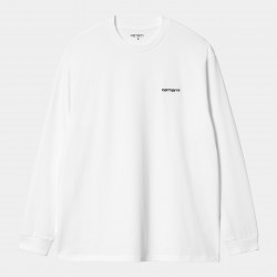 CAMISETA CARHARTT SCRIPT EMBROIDERY LS BLANCA
